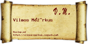 Vilmos Márkus névjegykártya